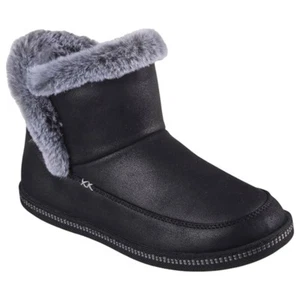 Womens Skechers Cozy Campfire - Fresh Breeze Black Comfy Slippers - Picture 1 of 6