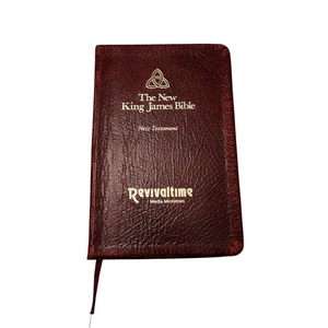 The New King James Bible New Testament Leather Revivaltime Media Ministries Used - Imagen 1 de 8