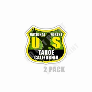 Tahoe National Forest California Sticker Bigfoot Souvenir Waterproof 2 Pack - Picture 1 of 4