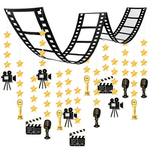 Movie Party Decorations Bulk 12 ft Filmstrip Banner Ceiling Decor Movie Night... - Picture 1 of 6