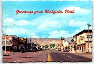 Postkarte Grüße aus Richfield Utah UT Straßenansicht UNP - Bild 1 von 2