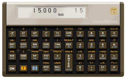SwissMicros DM15L Programmable RPN Calculator - HP-15C Clone - Image 1 of 1
