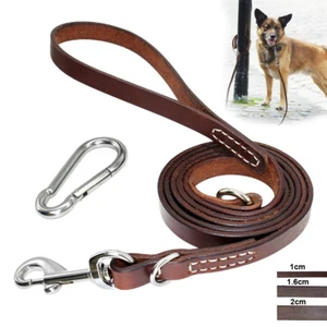 Guinzaglio cane in vera pelle guinzaglio da addestramento resistente per cani di medie e grandi dimensioni 6 piedi - Foto 1 di 14