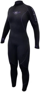 Aqua Lung Women's Aquaflex 5mm Back-zip Jumpsuits, Black/Twilight, Size 12, New - Picture 1 of 1