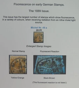 Germany 1889 25Pf Michel No 49a UV Fluorescence - Picture 1 of 4