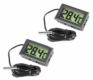 2X DIGITAL AQUARIUM REPTILE VIVARIUM THERMOMETER WITH PROBE FREEZER UK SELLER - Picture 1 of 1