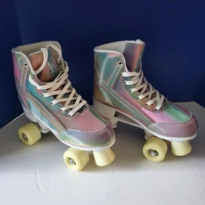 YRU Iridescent Quad Roller Skates Women’s Sz•8 - Picture 1 of 8
