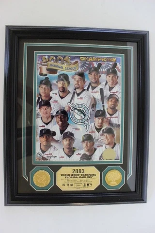 2003 FLORIDA MARLINS WORLD SERIES CHAMPIONS TEAM PHOTO WOOD PLAQUE 16X13X1 Cover