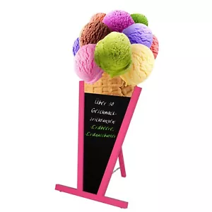 BOUCHON CLIENT présentoir publicitaire glace en bois panneau tableau craie COLORÉ - Photo 1/10