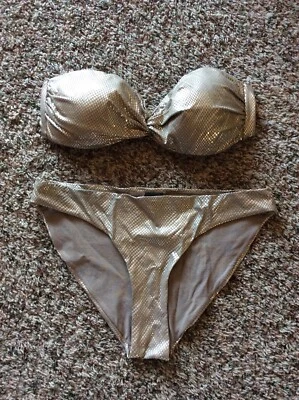 Traje de baño H&M bikini talla 12 dorado piel de serpiente usado en excelente estado Foto 1 de 4