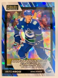 #298 Akito Hirose -Vancouver - 2023-24 O-Pee-Chee Platinum BLUE FRAGMENT RC /125 - Picture 1 of 3