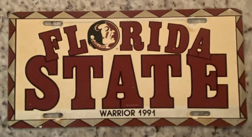 LIMITED Vintage FSU Seminoles Vanity Plate 1991 Auto Tag Florida State NCAA - Image 1 of 1