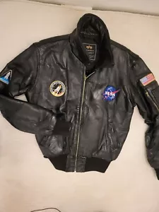 ALPHA INDUSTRIES LEATHER JACKET SISE S-M - Imagen 1 de 5