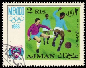 AJMAN 251 - Mexiko Olympische Spiele ""Fußball/Fußball"" (Pb68062) - Bild 1 von 1