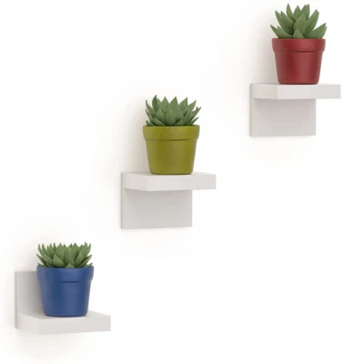 RICHER HOUSE 3 Pack Small Floating Shelves for Wall Shelf Decor with 2 Types of Installation