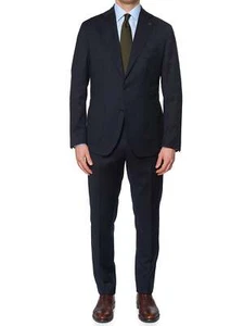 SARTORIA PARTENOPEA Midnight Blue Wool Super 120'S Unlined Suit NEW 2025 Exclusi - Picture 1 of 12