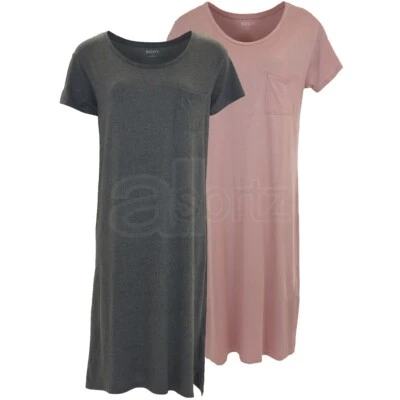 Ladies Cotton Modal Short Sleeve Longer Nightdress Womens Nightie UK Size M S L - Image 1 of 4