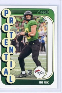 2024 Panini Score Protential RC #11 BO NIX Denver Broncos Oregon - Picture 1 of 2