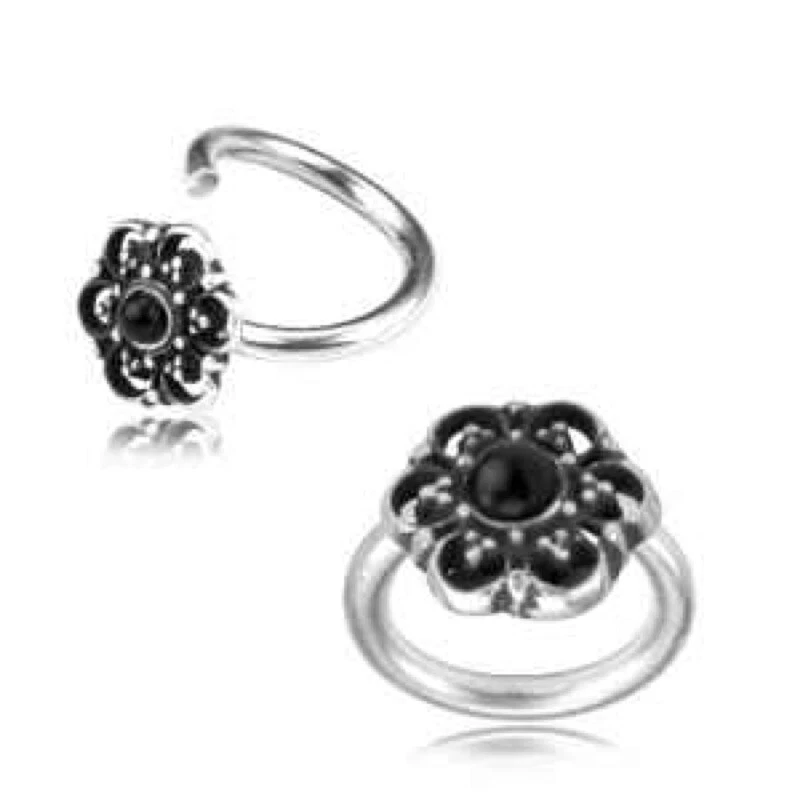 ÚNICO ANILLO NARIZ ÓNIX PLATA ESTERLINA 16G TRAGUS PENDIENTE AROS HÉLICE TORRE AJUSTADA  Foto 1 de 1