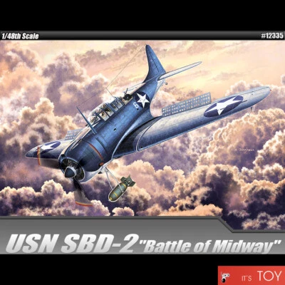 Academy 1/48 USN SBD-2 "Battle of Midway" Aircraft Dive Bomber model kit #12335 - Image 1 of 4