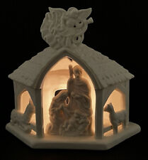 Party Lite O Little Town Nativity Cream Bisque Tealight Candle Holder Box P7312