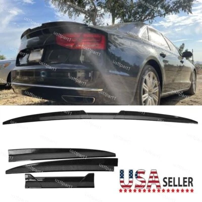 For Audi A4 A5 A6 A7 A8  Quattro Sedan Carbon Rear Roof Spoiler Tail Trunk Wing - Image 1 of 4