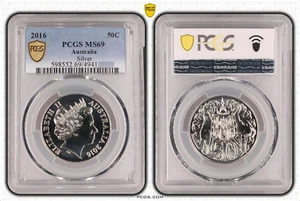 2016 50C FIFTY CENT Silver PCGS MS69 ROUND AG AUSTRALIA - Picture 1 of 1