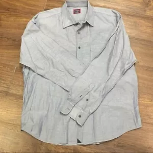 Herren UNTUCKit Langarm Hemd mit Knopfleiste und Kragen Gr. XL blau - Bild 1 von 4