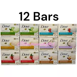2 Of Each Dove Soap Bar Argan Shea Butter Cucumber Blue Fig Coconut Pomegranate - Picture 1 of 2