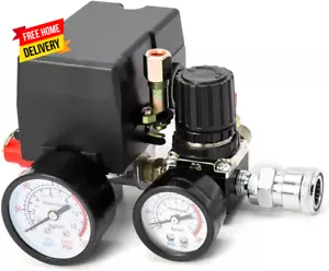 Válvula de Control Interruptor de Presión de Compresor de Aire, Regulador de Presión 90-120PSI con - Imagen 1 de 6