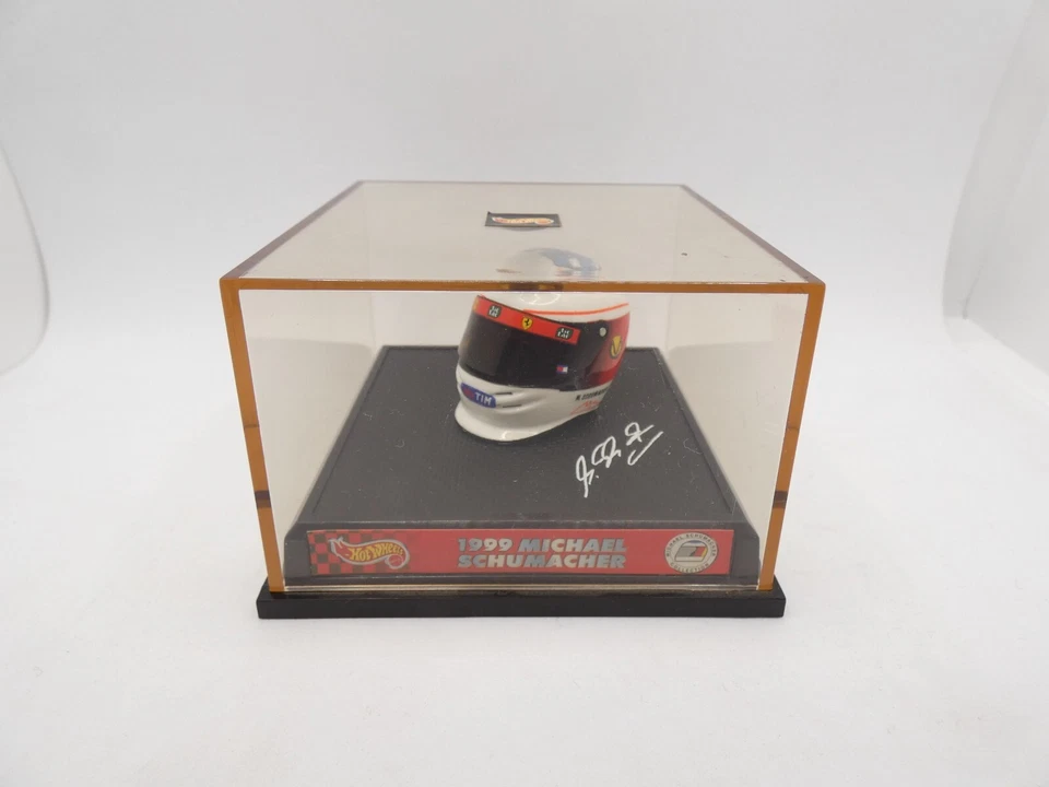 Casco Michael Schumacher 1999 Ferrari Hotwheels 1/8 F1 Formula 1 Helmet Scatola - Immagine 1 di 3