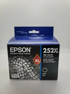 Genuine Epson 252XL Ink Cartridges Black T252120 C13T252120 EXP 06/24 NEW SEALED - Picture 1 of 5