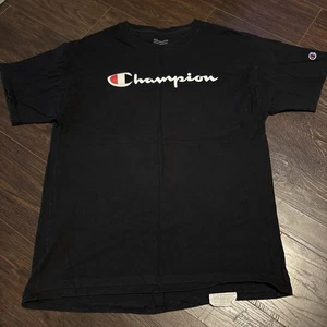 Men’s Champion Short Sleeve Graphic Shirt - Black, Size L - Picture 1 of 2