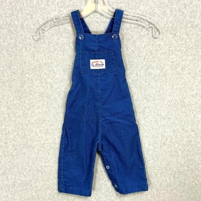 Mono de pana vintage Health Tex talla 18 meses Pierna a presión espalda cruzada azul EE. UU. Foto 1 de 4