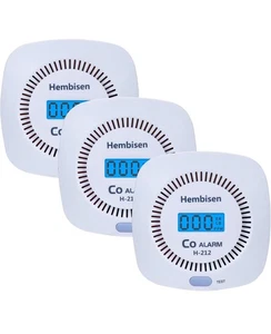 3 Packs Carbon Monoxide Detectors - Hembisen CO Alarm Detector Monitor Batt Op - Picture 1 of 2