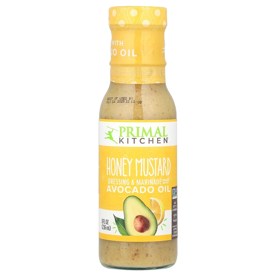Aderezo y adobo hecho con aceite de aguacate, miel mostaza, 8 fl oz (236 ml) Foto 1 de 2
