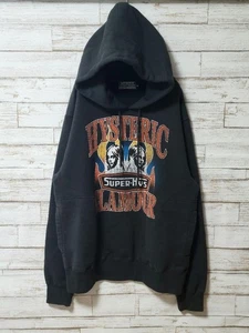 HYSTERIC GLAMOUR Para hombres Pullover Sudadera con Capucha Acampanada Mujer Estampado Negro Talla M - Imagen 1 de 11
