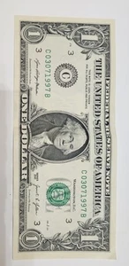MARCH 7, 1997 BIRTHDAY ANNIVERSARY ONE DOLLAR FANCY NOTE  SN C 03071997 B - Picture 1 of 5