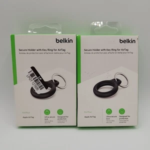 2 Pack | Belkin Secure Holder with Key Ring | Secure Lock | Apple AirTag | Black - Bild 1 von 2