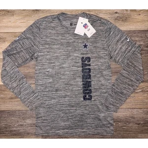 NWT Men's Dallas Cowboys Nike Dri-Fit Long Sleeve - Small - Heather Gray/Blue - Picture 1 of 5