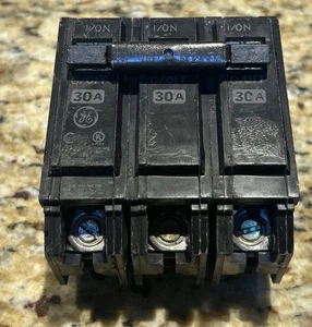 GE General Electric THQB32030 30 Amp 3 Pole 240V COMMERCIAL CIRCUIT BREAKER - Picture 1 of 4