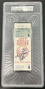 1977 WORLD SERIES GAME 6 BIGLIETTI REGGIE JACKSON 3 ORE GIOCO PSA/DNA AUTENTICO AUTO - Foto 1 di 2