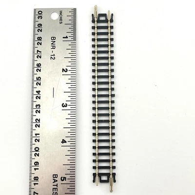 Atlas 2501 N Scale Straight 5" Code 80 Nickel Silver Snap Track 6 pcs - Image 1 of 4