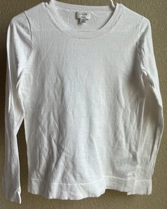 J.CREW Teddie weißer leichter Langarm Pullover Damen Gr. XS - Bild 1 von 4