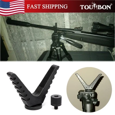 TOURBON Hunting Gun/Rifle Shooting Stick Rest Rack 1/4" V Yoke Tripod Holder - Image 1 of 4