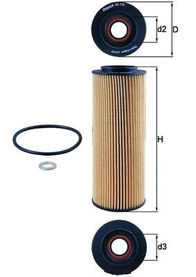 OX 775D MAHLE Oil Filter for HYUNDAI,KIA - Image 1 of 2