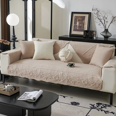 Cotton Sofa Cover Quilted Floral Thick Non Slip Mat - Image 1 of 4