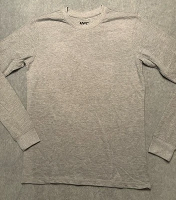 Camiseta UFC Para Hombre Grande Gris Jaspeado 100% Algodón En Blanco Manga Larga Cuello Redondo Nueva Sin Etiquetas Foto 1 de 4