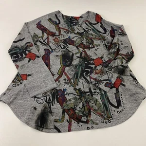 Inoah Art to Wear Tunika Top Damen Größe Large Farbe Abstrakt Shirt - Bild 1 von 11
