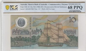 Australia 1988 10 Dollars PCGS Certified Banknote UNC 68 PPQ Pick 49b - Picture 1 of 2